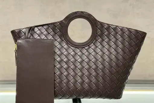 Bottega Veneta Picnic Tote Bag Dark Brown