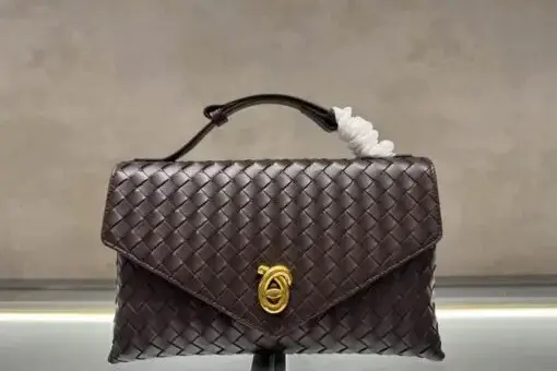 Bottega Veneta Knot Lock Bag Dark Brown