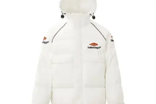 Balenciaga Down Jacket White and Red Logo