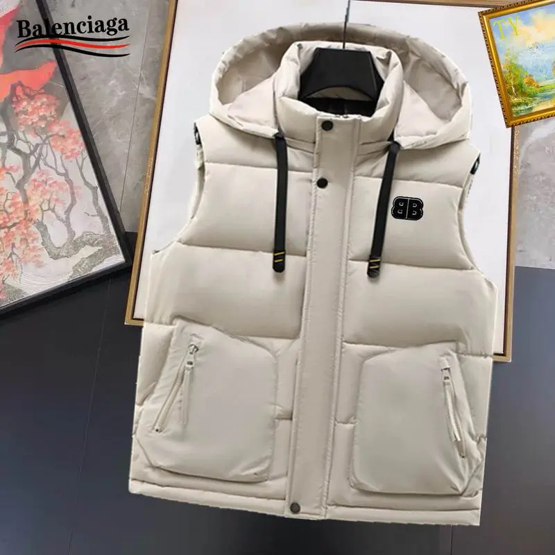 Balenciaga Hooded Puffer Vest Beige 2026 | Drip Kickz Balenciaga Hooded Puffer Vest Beige