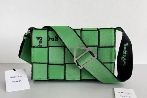 Bottega Veneta Cassette Webbing Bag Black & Green