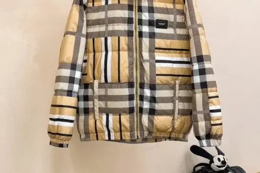 Burberry New Down Jacket Yellow Gray Mix