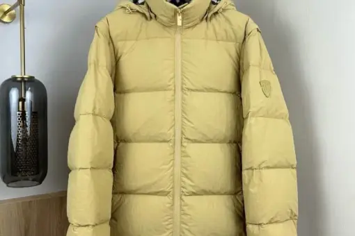 Burberry Convertible Quilted Shell Hooded Down Jacket Beige