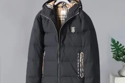 Burberry Detachable Sleeve Down Filled Hooded Puffer Jacket Black