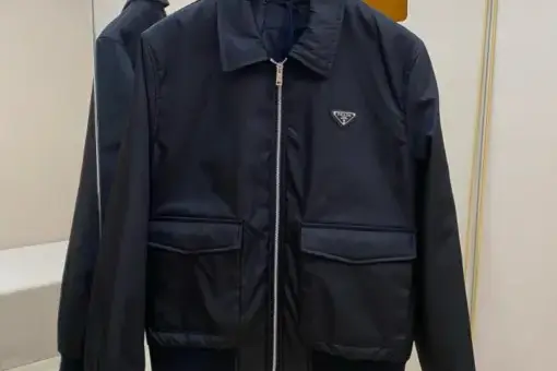 Prada Re-Nylon Bomber Jacket Black