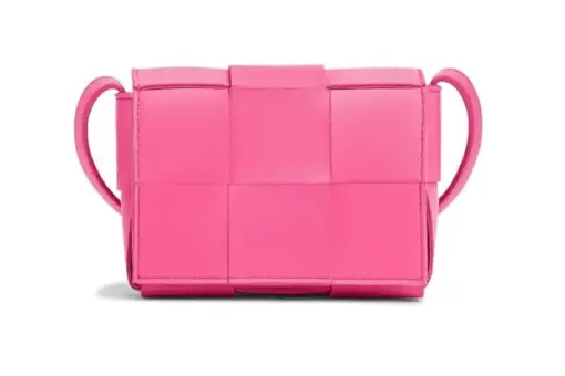 Bottega Veneta Mini Cassette Bag Pink – luxury Intrecciato leather crossbody