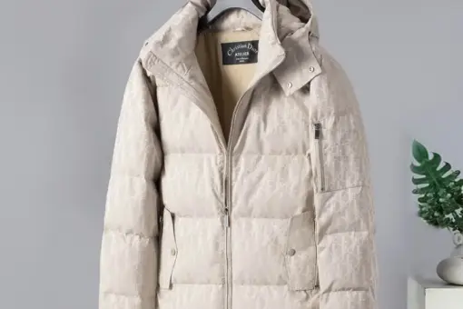 Dior Down Jacket Silver Tone