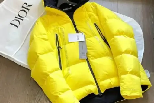 Dior Puffer Jacket Yellow