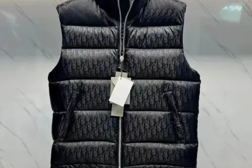 Dior Oblique Sleeveless Down Jacket Black