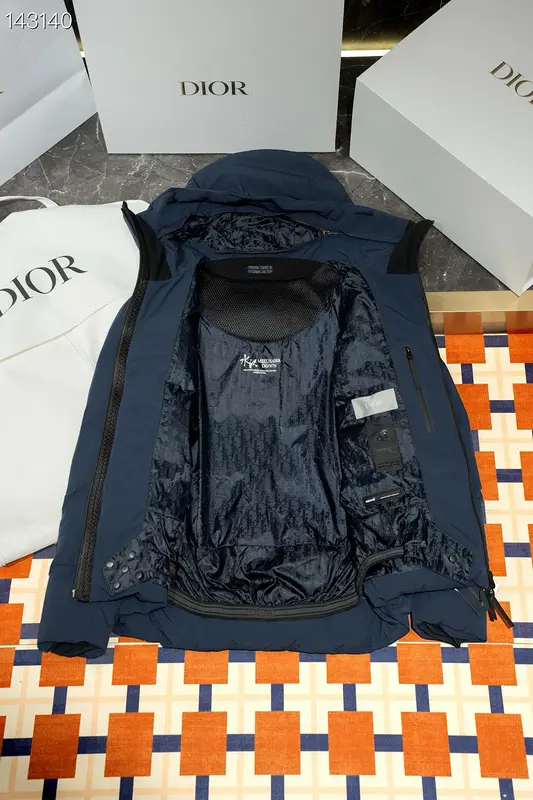 Dior Oblique Puffer Jacket Navy Blue 2026 | Drip Kickz Dior Oblique Puffer Jacket Navy Blue - Image 2