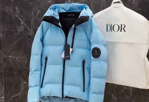 Dior Oblique Puffer Jacket Sky Blue