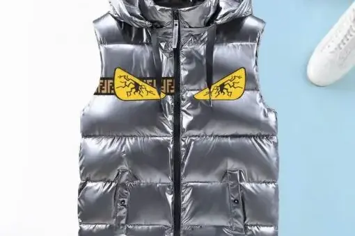 Fendi Monster-Inspired Down Vest puffer Jacket Silver