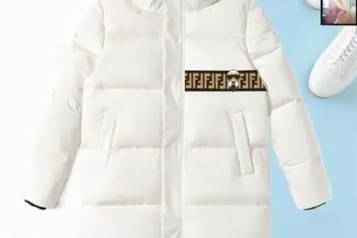 Fendi Long Down Jacket White