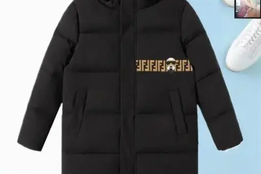 Fendi Long Down Jacket Black
