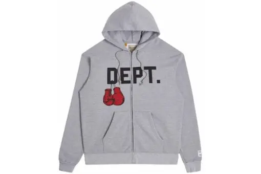 Gallery Dept. Hoodie Grey Boxing with logo and boxing gloves print