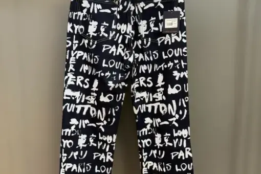 LV NIGO FW25 All-Over Print Jeans Black White