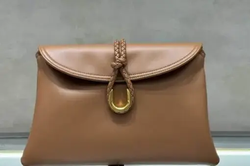 Libert Serpentine Clutch Bag Brown