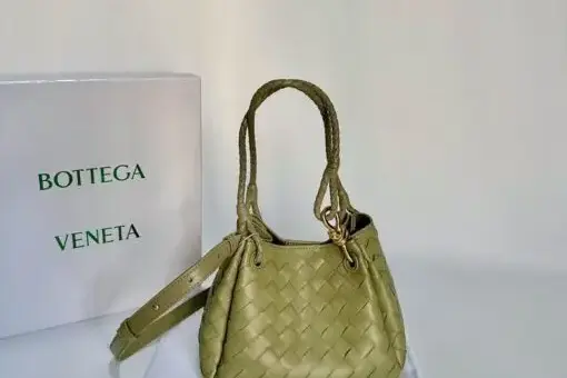 Bottega Veneta Parachute Bag Lime Green – luxury Intrecciato leather tote