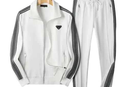 Prada Black Stripe Tracksuit White