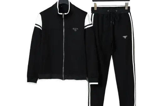 Prada Zipped Tracksuit Leather Black