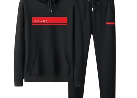 Prada Red Border Tracksuit Black