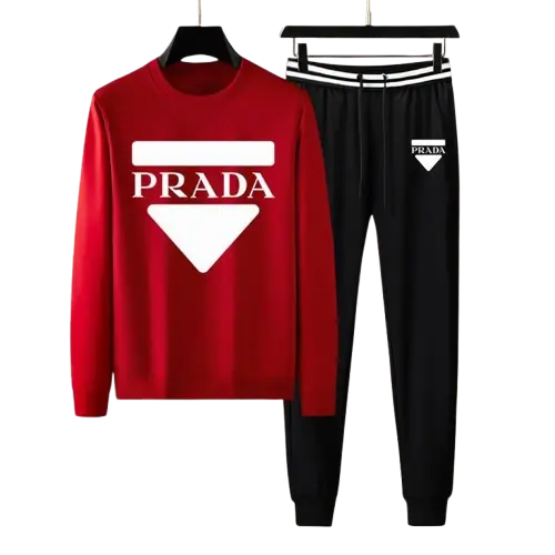 Prada Big Logo Tracksuit Red /Black 2026 | Drip Kickz Prada Big Logo Tracksuit Red /Black