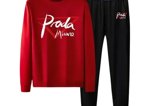 Prada Logo Style Tracksuit Red/Black