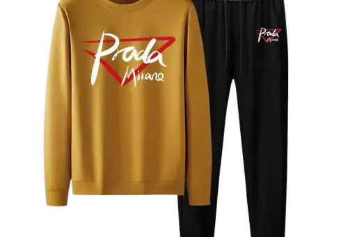 Prada Logo Style Tracksuit Yellow/ Black