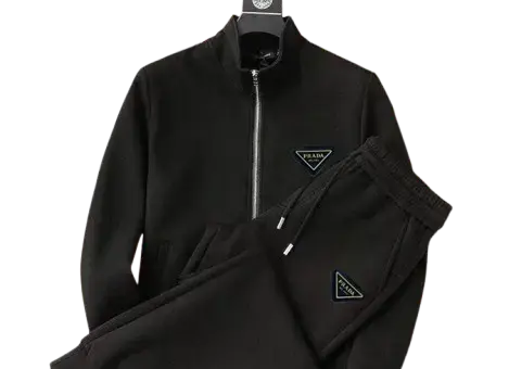 Prada Zipped Tracksuit Black M1