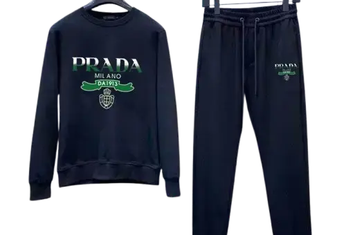 Prada Logo Jogging Tracksuit Black