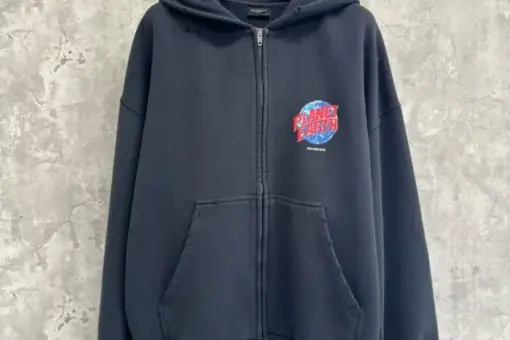Balenciaga Zip Hoodie Navy Blue