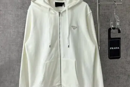 Prada Zip Hoodie White