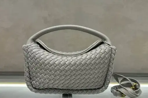 Bottega Veneta Cobble Top Handle Bag Gray
