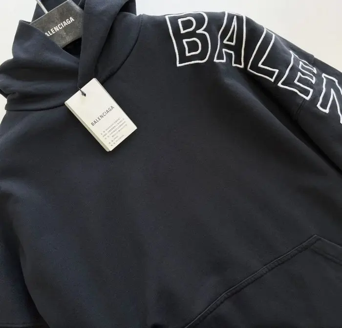 Balenciaga Hoodie Logo Sleeve Logo Black 2026 | Drip Kickz Balenciaga Hoodie Logo Sleeve Logo Black - Image 2