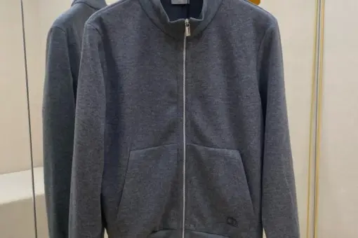 Dior Zipped Hoodie Grey