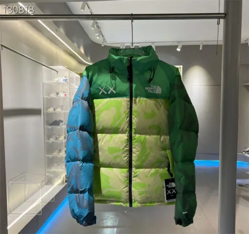 KAWS x The North Face Youth Retro 1996 Nuptse Jacket KW Safety Green 2026 | Drip Kickz KAWS x The North Face Youth Retro 1996 Nuptse Jacket KW Safety Green