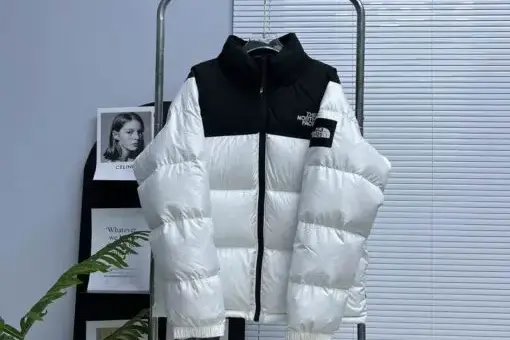 The North Face Nuptse Jacket White & Black