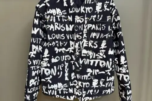 LV Monogram Denim Jacket Black White