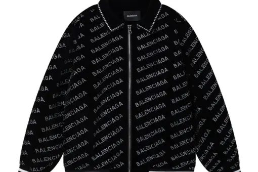 Balenciaga Logo-Print Jacket Black