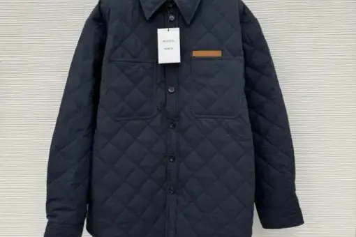 Bottega Veneta Quilted Cotton Jacket Midnight Blue