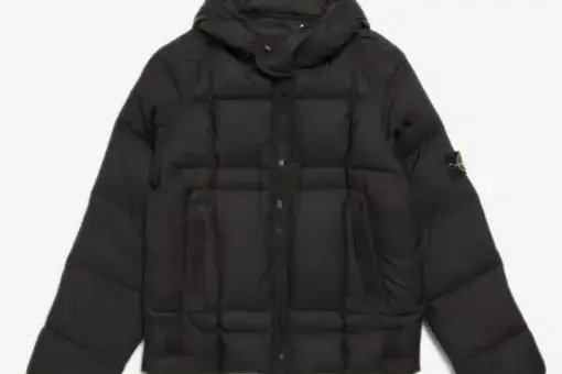 Stone Island Opaque Nylon Tela Goose Down Jacket Black