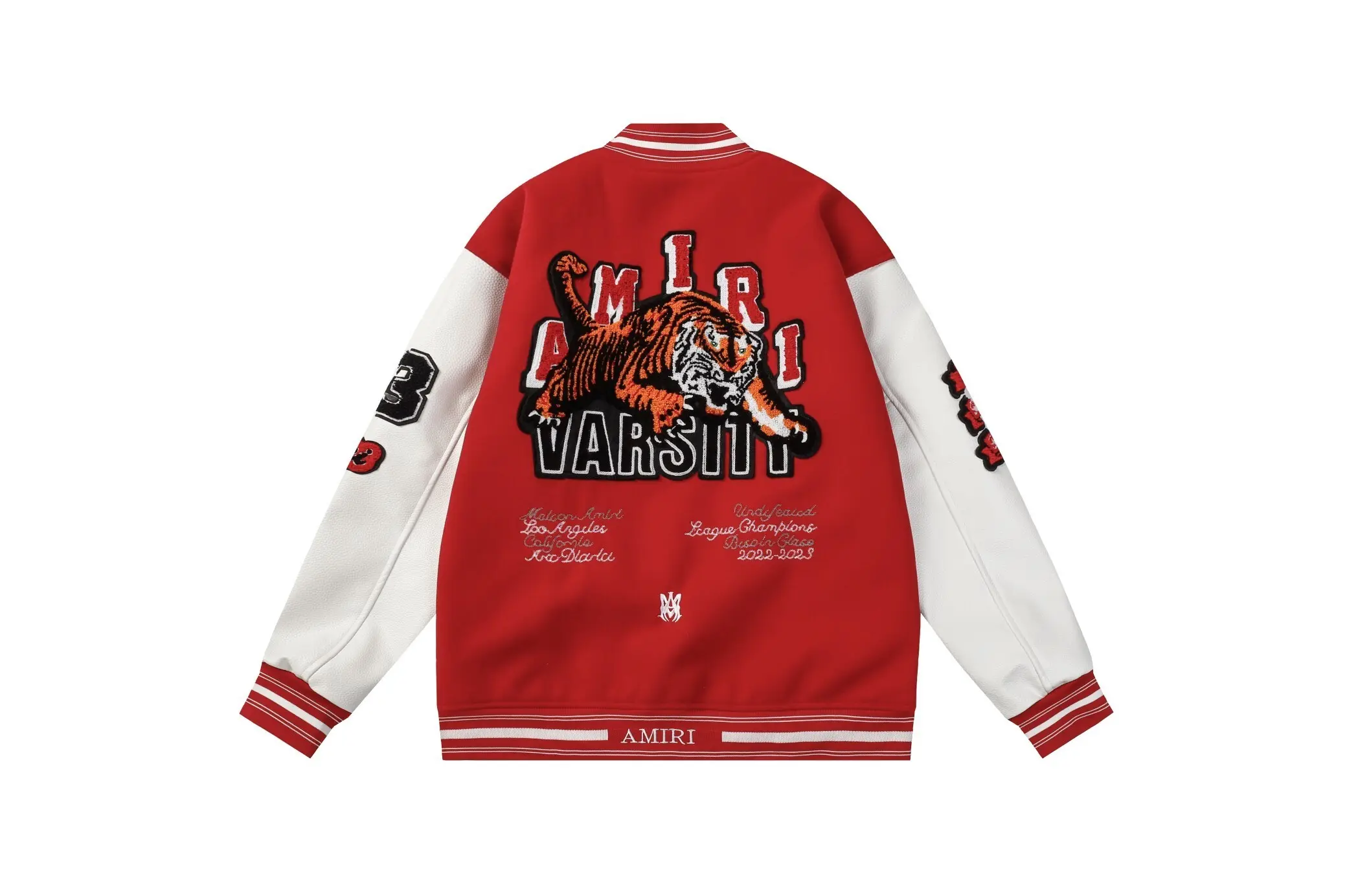 Amiri Vintage Patch Varsity Bomber Jacket Red/White 2026 | Drip Kickz Amiri Vintage Patch Varsity Bomber Jacket Red/White - Image 2