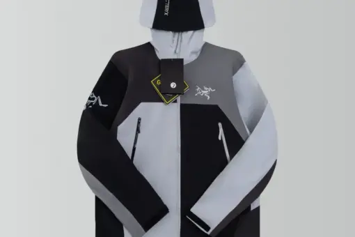 ARCTERYX Windbreaker Black Grey White - Front View