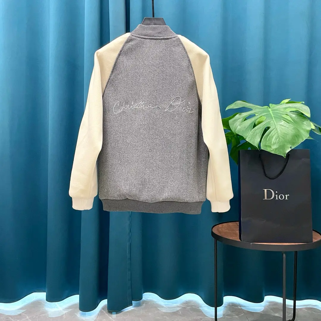 Dior Lily of the Valley Varsity Jacket Grey 2026 | Drip Kickz Dior Lily of the Valley Varsity Jacket Grey - Image 2