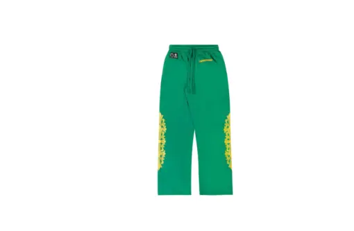 Chrome Hearts Floral Mesh Jersey Pants ‘Green/Gold’