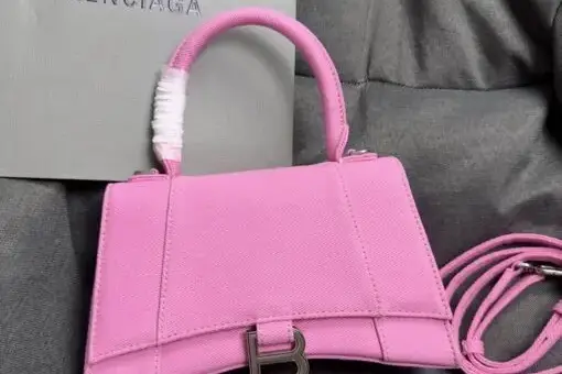 Balenciaga Hourglass Bag Leather Pink