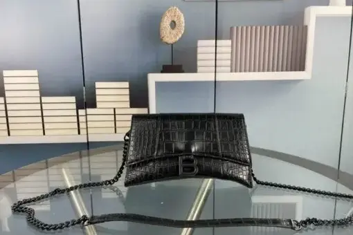 Balenciaga Downtown Bag Crocodile Black