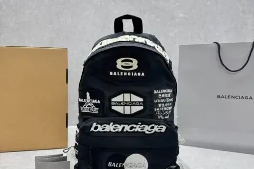 Balenciaga Explorer Patched Backpack Black