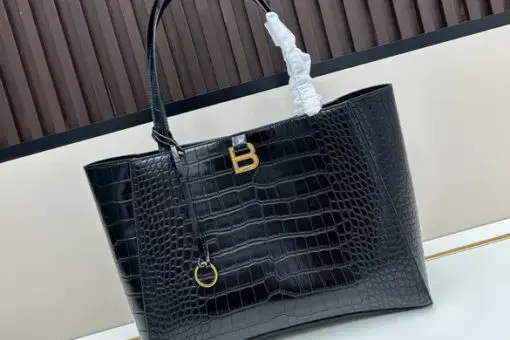 Balenciaga Hampton Carry Black Crocodile