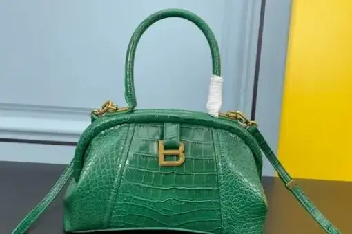 Balenciaga Frame Bag Green Crocodile
